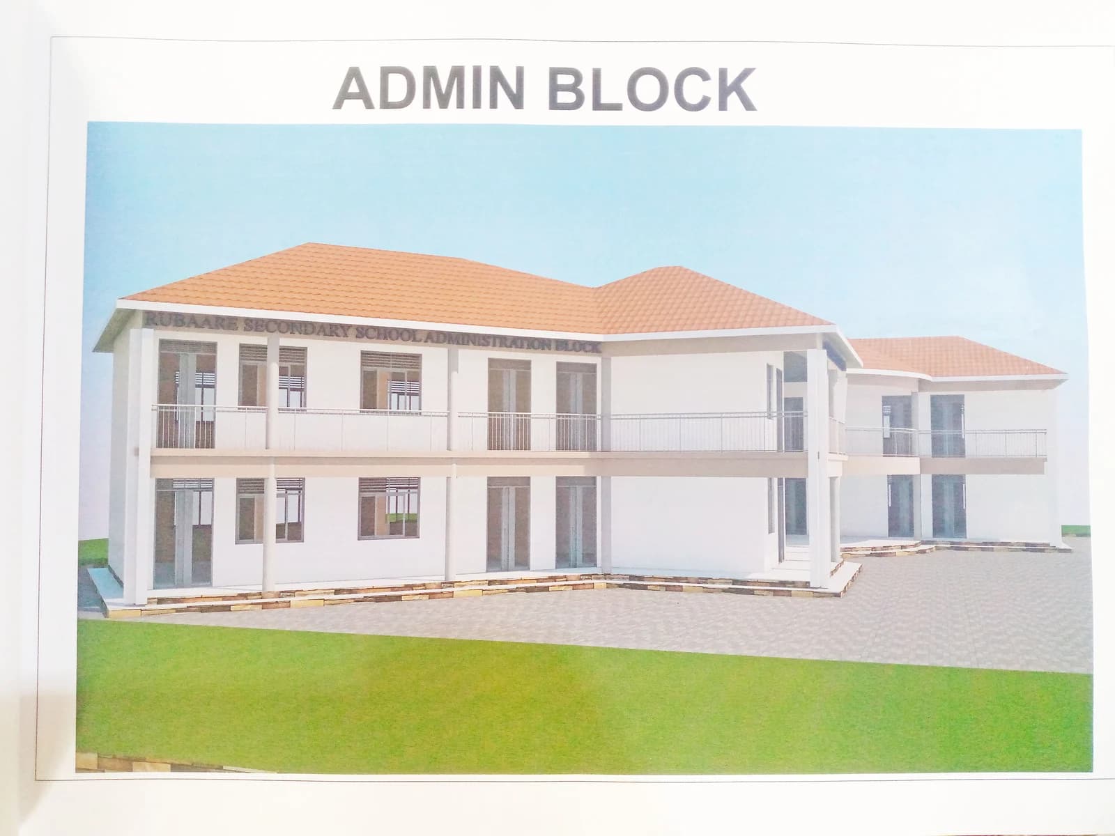 Master plan render labelled Admin Block.