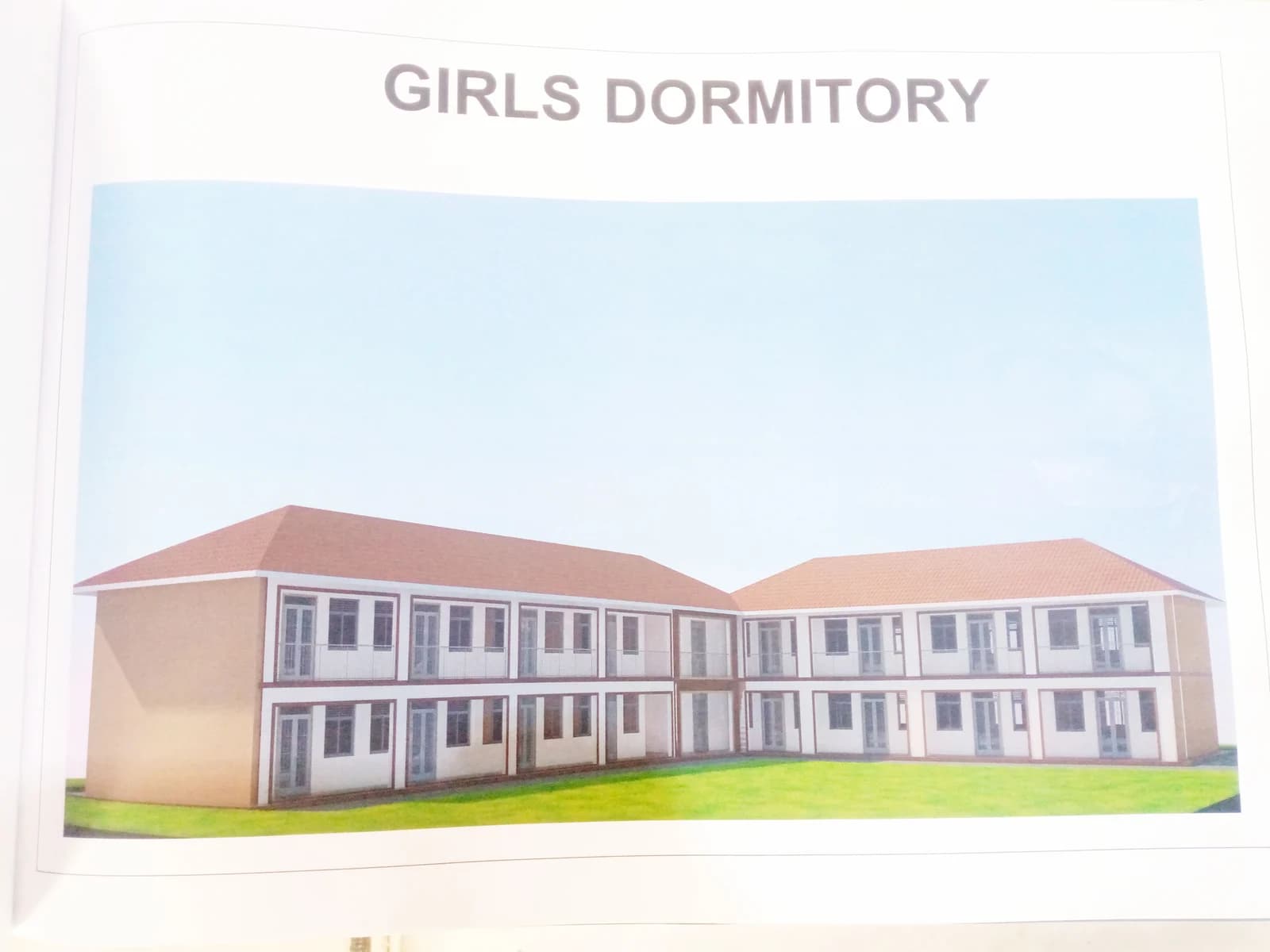 Master plan render labelled Girls Dormitory.